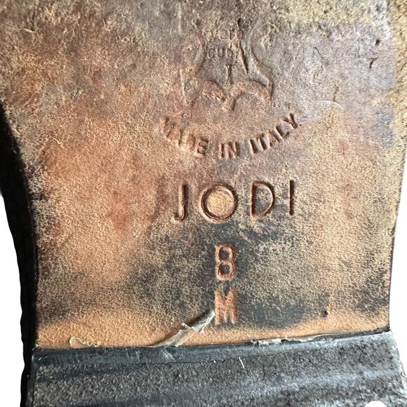 VTG Brighton Jody Croc Embossed Leather Loafer Mule Womens 8 Italy Luxury Travel - Picture 9 of 10